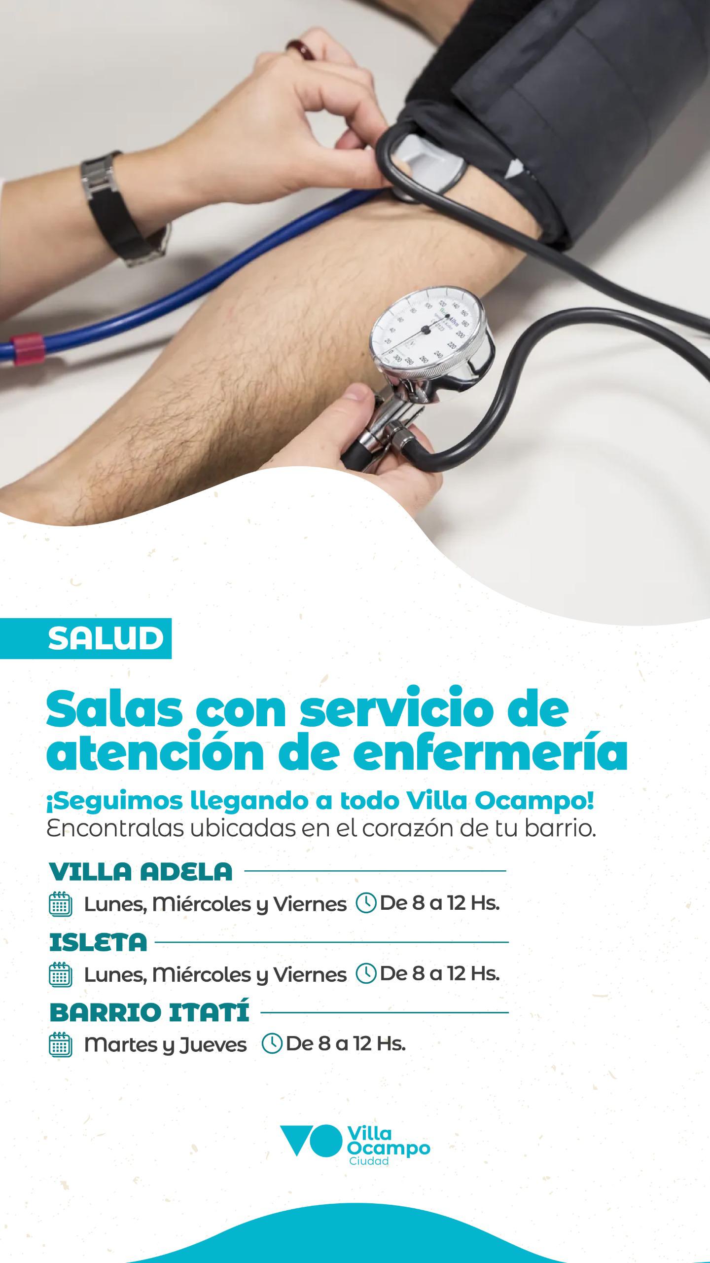 VILLA OCAMPO: SALAS CON SERVICIO DE ATENCIÓN DE ENFERMERÍA EN BARRIOS RURALES