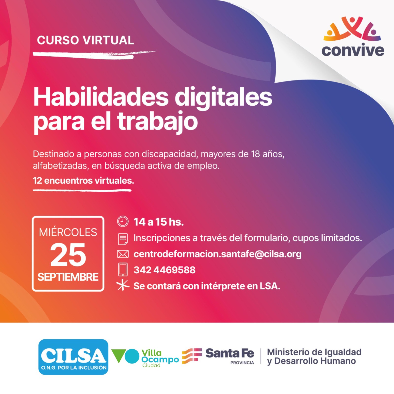 VILLA OCAMPO: CURSOS DE HABILIDADES DIGITALES PARA EL TRABAJO: UNA NUEVA OPORTUNIDAD PARA PERSONAS CON DISCAPACIDAD