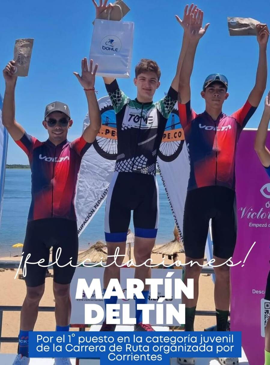 Las Toscas: Martín Deltín ganador en categoría juvenil de la competencia ciclística, Rutas Correntinas 2024, “Doble Itatí”.