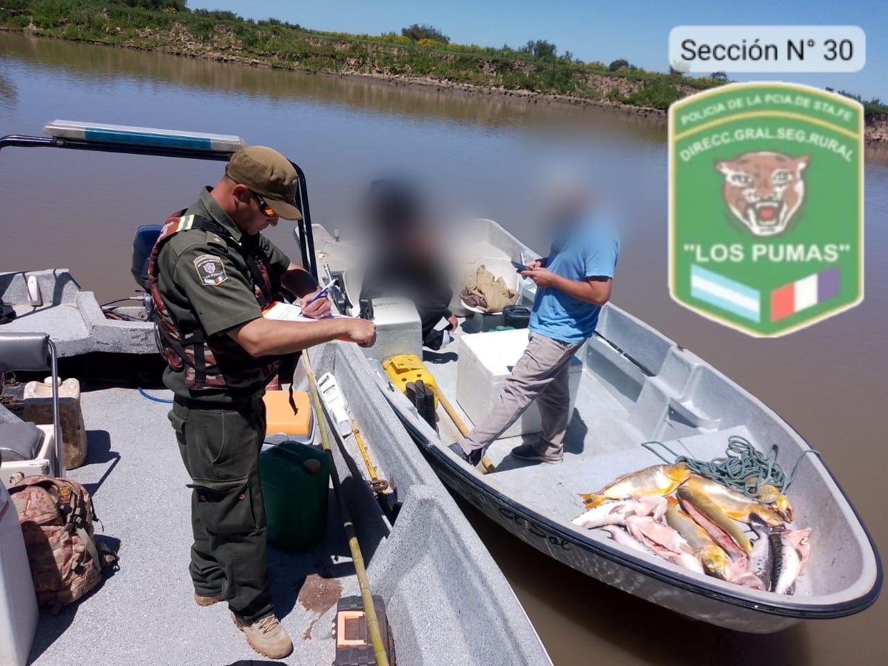 DGSR “Los Pumas” de Colonia Corondina, Romang y Puesto Fijo Florencia realizaron actas de infracción contra la depredación ictícola normada bajo la Ley N° 12.212.