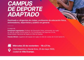 VILLA OCAMPO SERÁ SEDE DE UNA JORNADA DE DEPORTE ADAPTADO PARA FOMENTAR LA INCLUSIÓN Y EL DEPORTE ACCESIBLE
