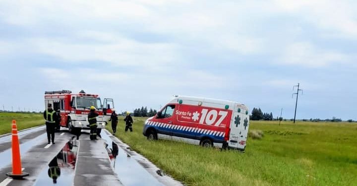 Tacuarendi: Despistó una ambulancia perteneciente al SAMCO de Villa Guillermina.