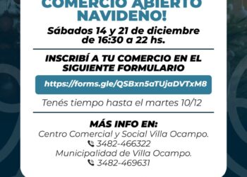 VILLA OCAMPO SE ENCIENDE 2024: NOS PREPARAMOS PARA DOS JORNADAS ÚNICAS DE COMERCIO ABIERTO NAVIDEÑO