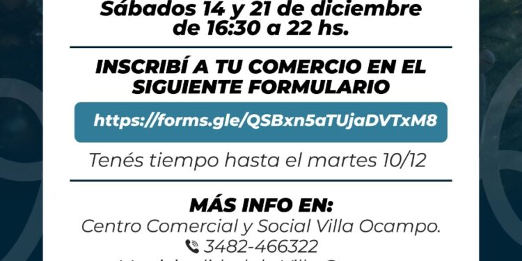 VILLA OCAMPO SE ENCIENDE 2024: NOS PREPARAMOS PARA DOS JORNADAS ÚNICAS DE COMERCIO ABIERTO NAVIDEÑO