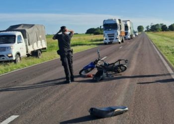FLORENCIA: ACCIDENTE EN RUTA Nº 11 ENTRE UNA MOTO Y BICICLETA