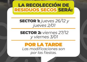 Villa Ocampo: Modificación en la recolección de RESIDUOS SECOS por las fiestas