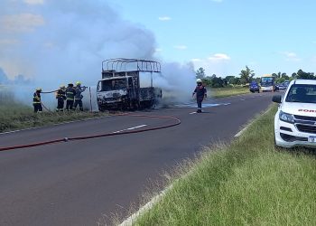 ARROYO CEIBAL: Se quemó por completo un camión que trasportaba mudanza