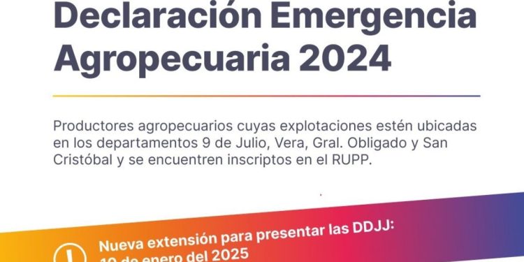 VILLA OCAMPO: EXTIENDEN EL PLAZO PARA LA PRESENTACIÓN DEL CERTIFICADO DE EMERGENCIA AGROPECUARIA