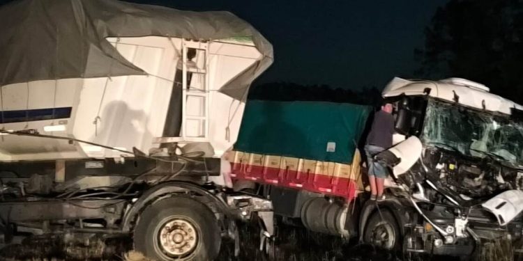 Ruta Nacional N°11 Chocaron dos camiones entre Villa Ocampo y El Sombrerito