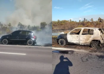 RESISTENCIA: Quiso ayudar al camionero de la empresa SNAIDER  que se incendiaba su camión y perdió su auto consumido por el fuego