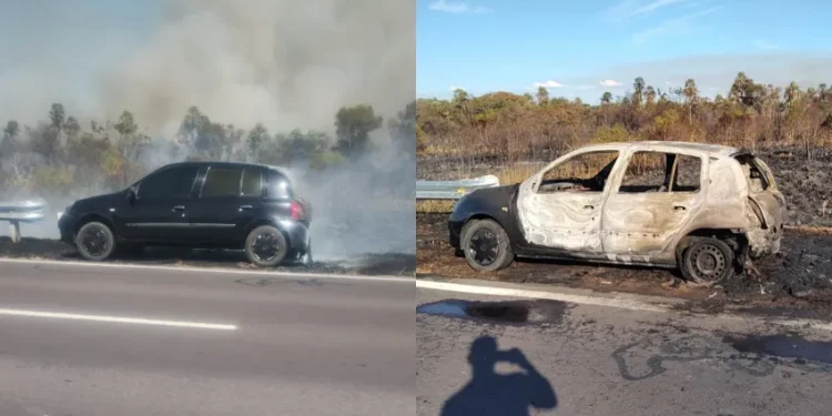 RESISTENCIA: Quiso ayudar al camionero de la empresa SNAIDER  que se incendiaba su camión y perdió su auto consumido por el fuego
