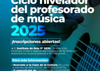 Villa Ocampo: Continúan abiertas las inscripciones para el Ciclo Nivelador del Profesorado de Música 2025.