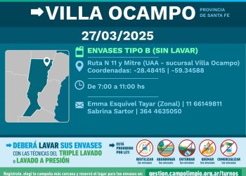 Villa Ocampo: Jornada de recepción de envases junto a Campo Limpio.