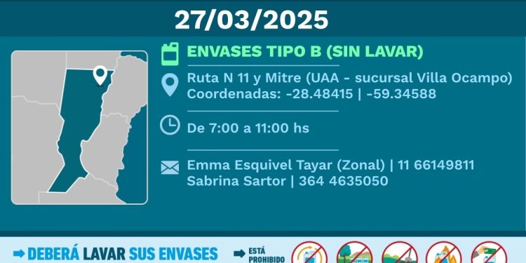 Villa Ocampo: Jornada de recepción de envases junto a Campo Limpio.