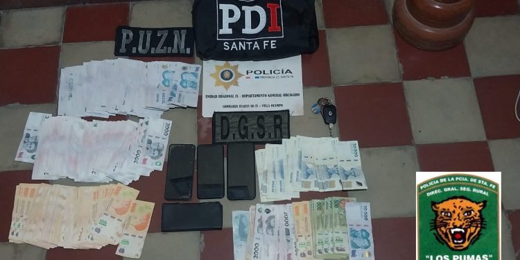 Personal de la DGSR “Los Pumas” de Villa Ocampo secuestraron una suma importante de dinero en la localidad de Villa Ocampo. 