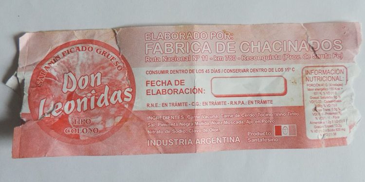 Desde Assal emitieron un alerta alimentaria por el salamín picado grueso Don Leónidas.