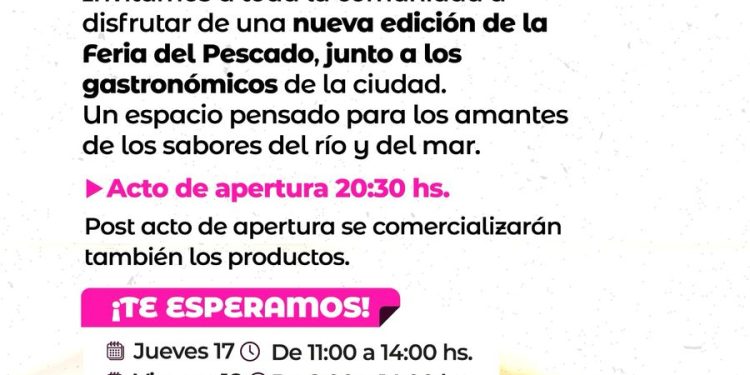 “Feria de Pescado en Villa Ocampo: Nuevo Horario este Jueves y Viernes”.