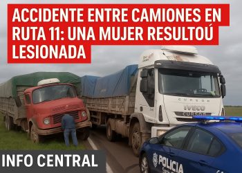 Accidente de tránsito en Ruta Nacional 11: una mujer resultó lesionada.