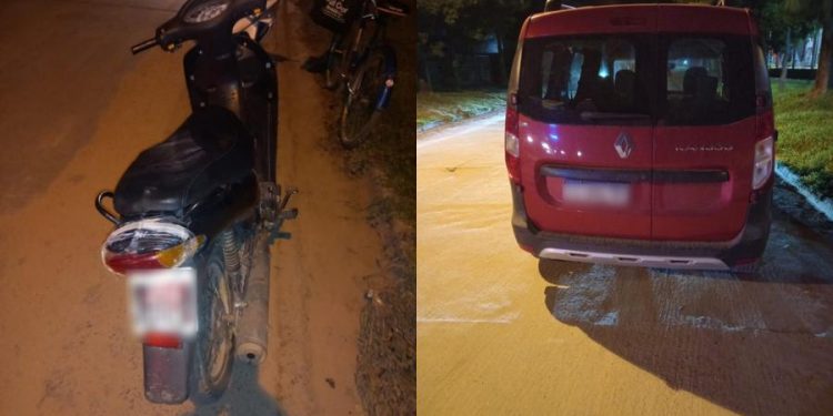 Villa Ocampo: Una mujer hospitalizada tras un choque entre una moto y una Renault Kangoo.