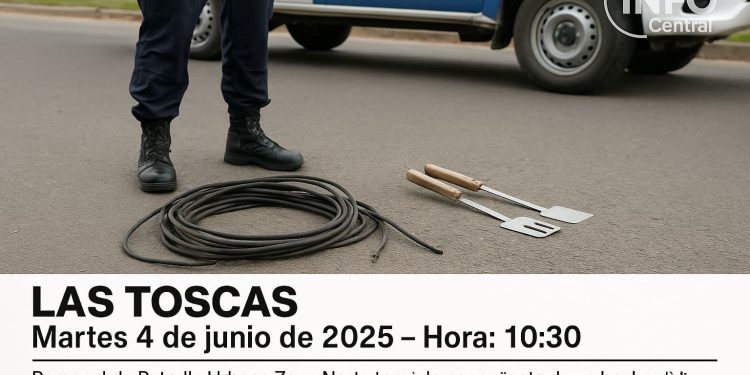  Aprehendido tras sustraer cables y utensilios en Las Toscas El operativo policial permitió recuperar los elementos robados y detener al autor del hecho.
