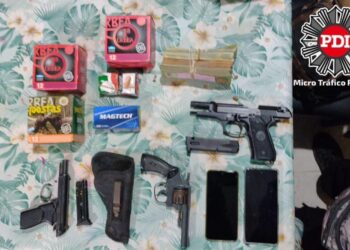 Allanamientos por microtráfico: aprehendidos y secuestro de armas, drogas y más de 8 millones de pesos en Rosario.