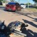 Accidente de tránsito en Las Toscas: un motociclista resultó herido.