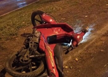 Motociclista Derrapó y Fue Hospitalizado en Villa Ocampo.