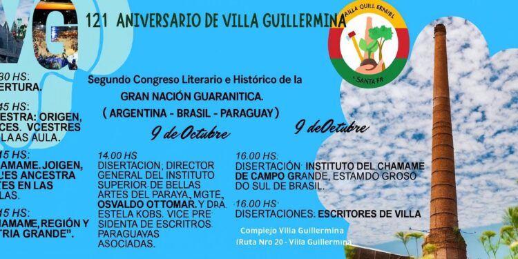 Villa Guillermina celebra su 121° Aniversario con un Congreso Literario e Histórico Internacional.