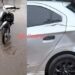 Joven lesionado tras accidente entre auto y moto bajo la lluvia en Las Toscas.