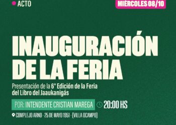 VILLA OCAMPO: 6TA FERIA DEL LIBRO DEL JAAUKANIGÁS 2025.