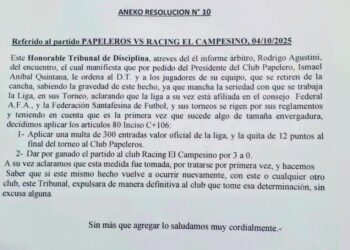 Villa Ocampo: Fuerte sanción en la Liga Ocampense: Papeleros pierde los puntos y le quitan 12 por retirar el equipo