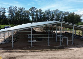 Juegos Suramericanos 2026: el nuevo Centro de Tiro Deportivo que construye la Provincia en Recreo ya muestra su estructura.