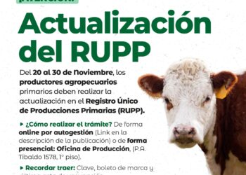 VILLA OCAMPO: ACTUALIZACIÓN DEL REGISTRO ÚNICO DE PRODUCCIONES PRIMARIAS (RUPP).