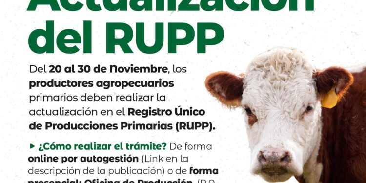 VILLA OCAMPO: ACTUALIZACIÓN DEL REGISTRO ÚNICO DE PRODUCCIONES PRIMARIAS (RUPP).