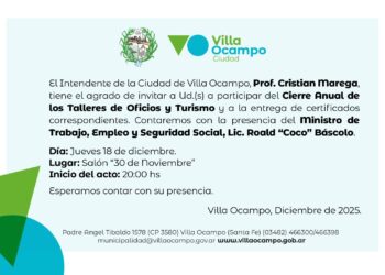 VILLA OCAMPO: CIERRE ANUAL DE LOS TALLERES DE OFICIOS Y TURISMO.