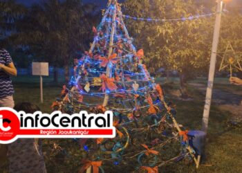 Villa Ocampo: Vandalismo en el Barrio Oeste: el video muestra el momento en que destruyen el árbol de Navidad