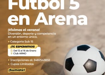 FÚTBOL 5 EN ARENA: UNA PROPUESTA DEPORTIVA PARA VIVIR EL VERANO EN VILLA OCAMPO.