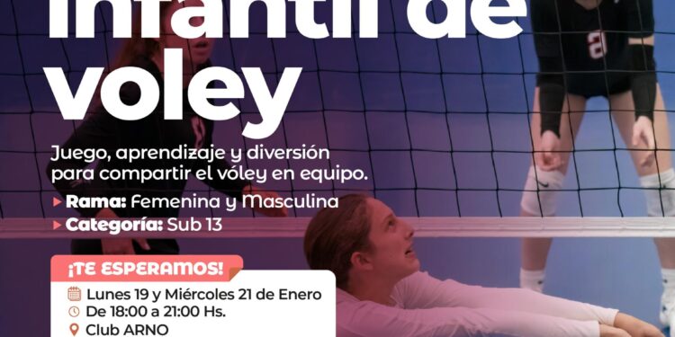 Villa Ocampo: Se realizará un Encuentro Infantil de Vóley en el Club ARNO.
