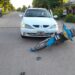 Colisión entre motocicleta y automóvil dejó un herido en Villa Ocampo.