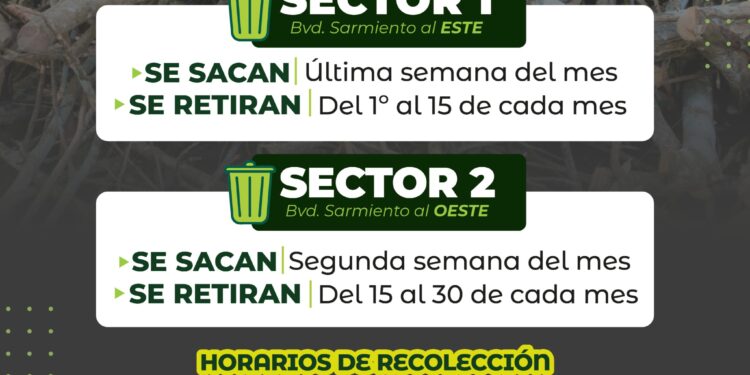 Recordatorio: cronograma de recolección de ramas en Villa Ocampo.