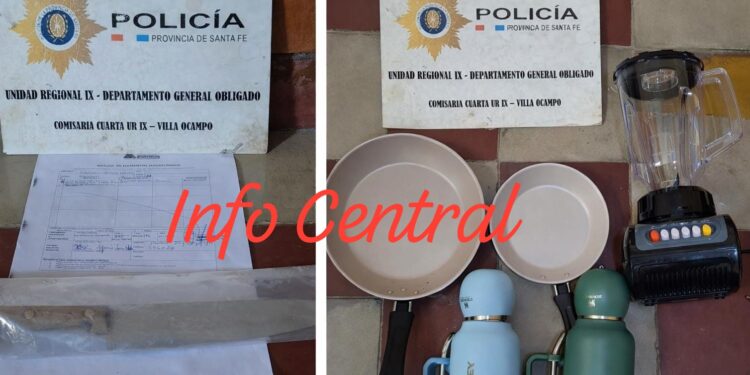 Villa Ocampo: Violento robo domiciliario terminó con un detenido y la recuperación de los elementos sustraídos.