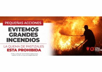 La Municipalidad recuerda que la quema de pastizales está prohibida y solicita responsabilidad ciudadana.