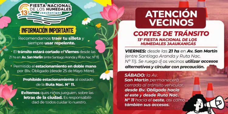 Villa Ocampo se prepara para la XIII Fiesta Nacional de los Humedales: disposiciones clave para el público y la prensa.