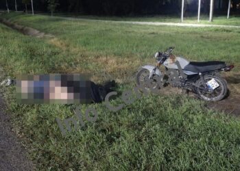 LAS GARZAS: MOTOCICLISTA HERIDO TRAS PERDER EL CONTROL DE SU VEHÍCULO.