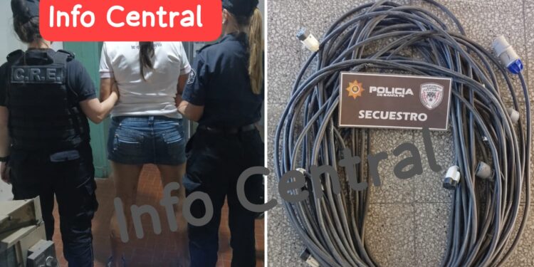 Villa Ocampo: Aprehenden a una mujer con un rollo de cable trifásico tras un patrullaje preventivo.