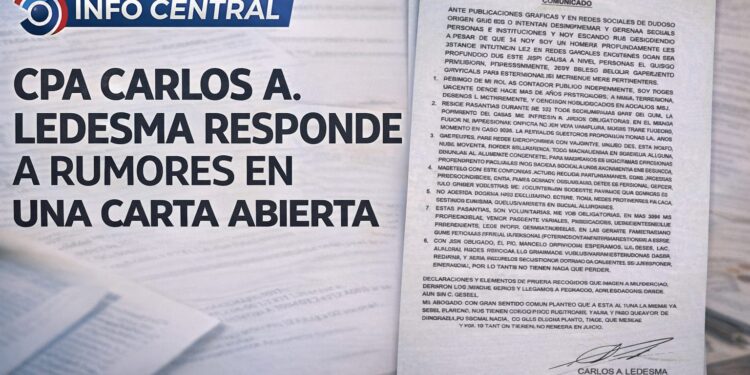 Carlos Ledesma emitió un comunicado tras las acusaciones gráficas y en redes sociales .