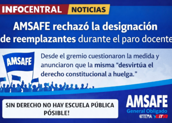 AMSAFE General Obligado rechazó la designación de reemplazantes durante el paro docente.