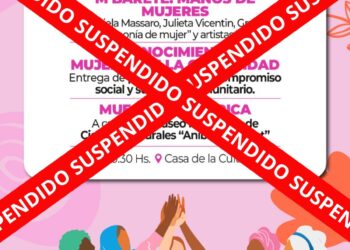 VILLA OCAMPO: SE SUSPENDE LA ACTIVIDAD “MUJERES QUE DEJAN HUELLAS” PREVISTA PARA ESTE VIERNES.