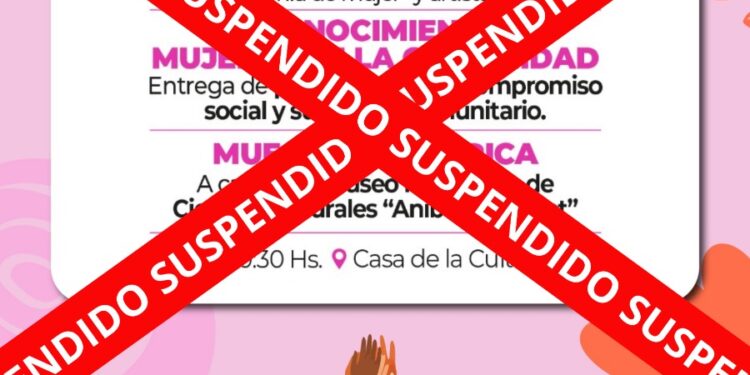 VILLA OCAMPO: SE SUSPENDE LA ACTIVIDAD “MUJERES QUE DEJAN HUELLAS” PREVISTA PARA ESTE VIERNES.