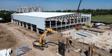 Juegos Suramericanos 2026: así avanza la construcción del Centro Acuático Provincial en Rosario.